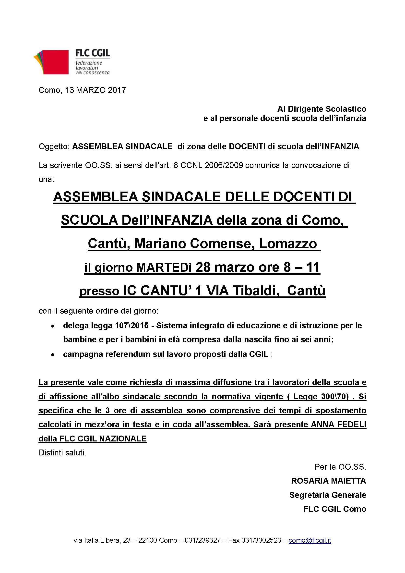convocazione assemblea provinciale docenti infanzia 28marzo 2017