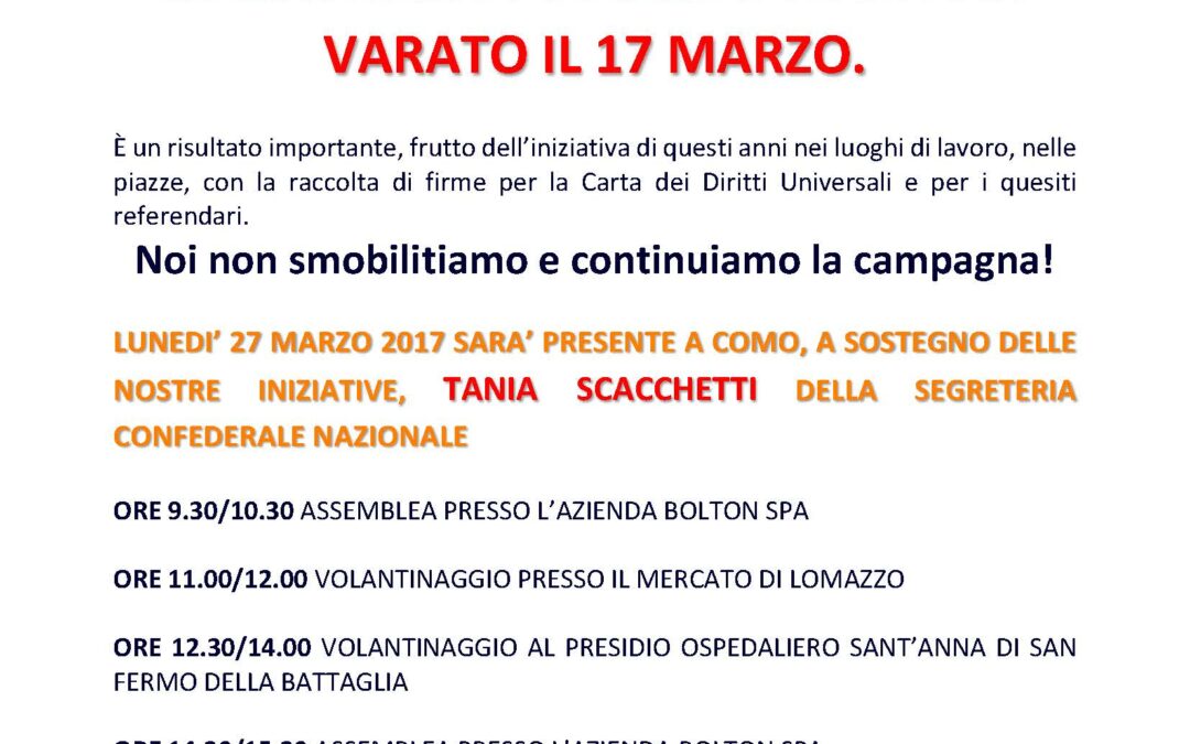 27 MARZO: TANIA SCACCHETTI A COMO