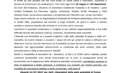 22 LUGLIO: SCIOPERO NAZIONALE DIPENDENTI VIAMAESTRA CALZATURE