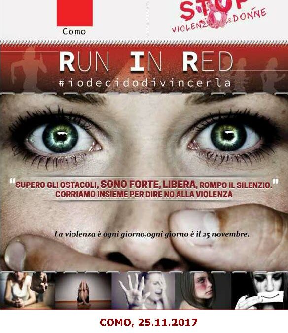 25 NOVEMBRE: RUN IN RED, CONTRO LA VIOLENZA SULLE DONNE