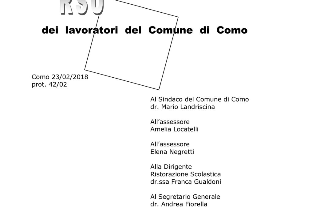 Refezione scolastica: le richieste dei sindacati al Comune