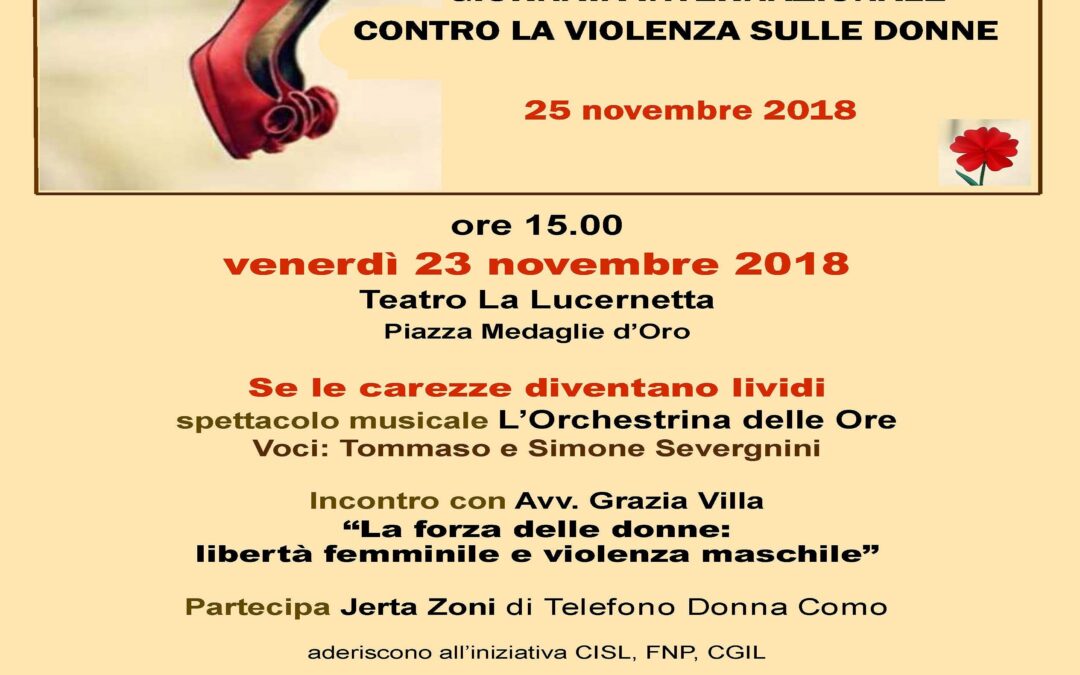 23 NOVEMBRE/ GIORNATA INTERNAZIONALE CONTRO LA VIOLENZA SULLE DONNE