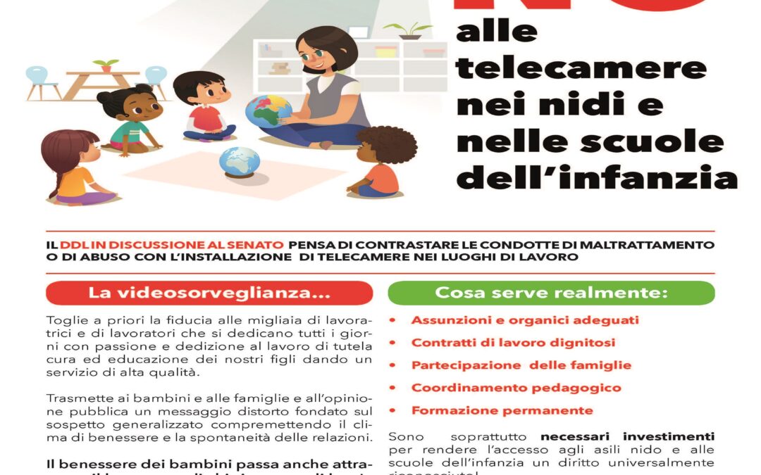 NO ALLE TELECAMERE NEI NIDI E NELLE SCUOLE DELL’INFANZIA