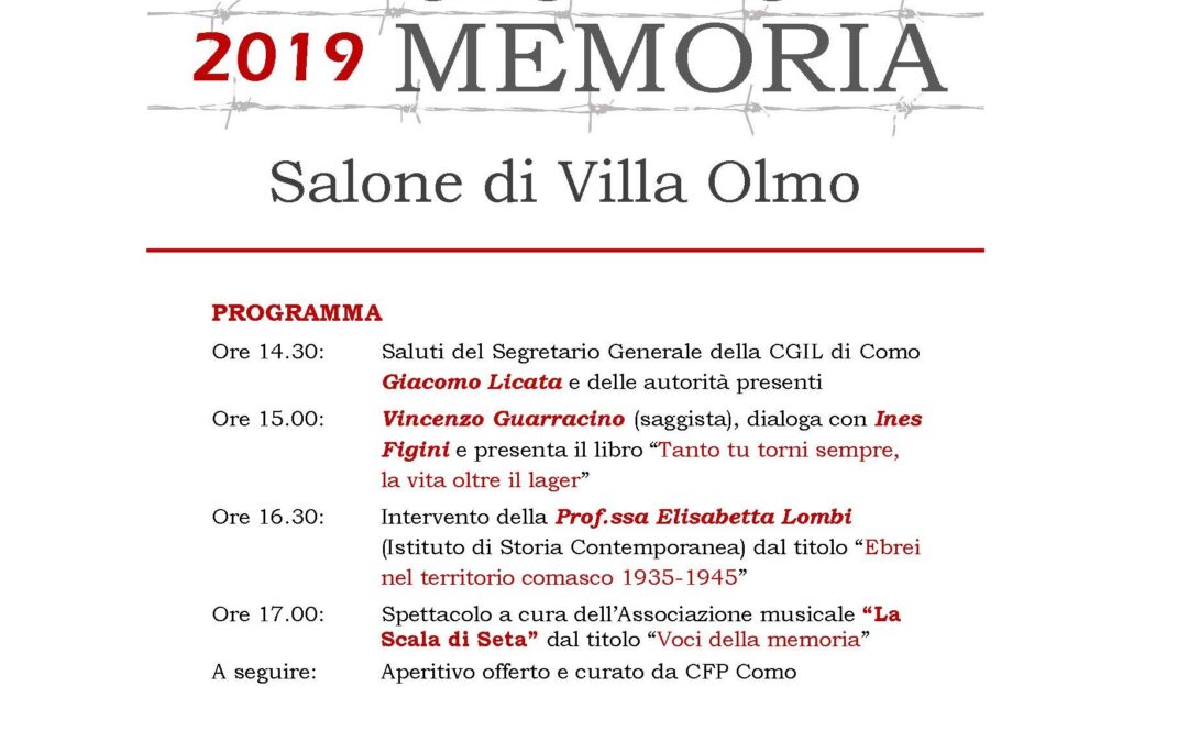 29 GENNAIO: GIORNATA DELLA MEMORIA A COMO