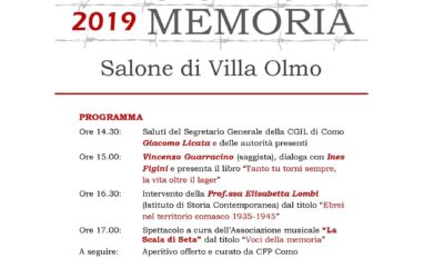 29 GENNAIO: GIORNATA DELLA MEMORIA A COMO