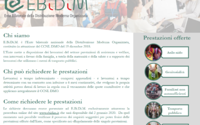 Dal 2 gennaio 2020:Prestazioni a favore dei lavoratori del settore Distribuzione Moderna Organizzata