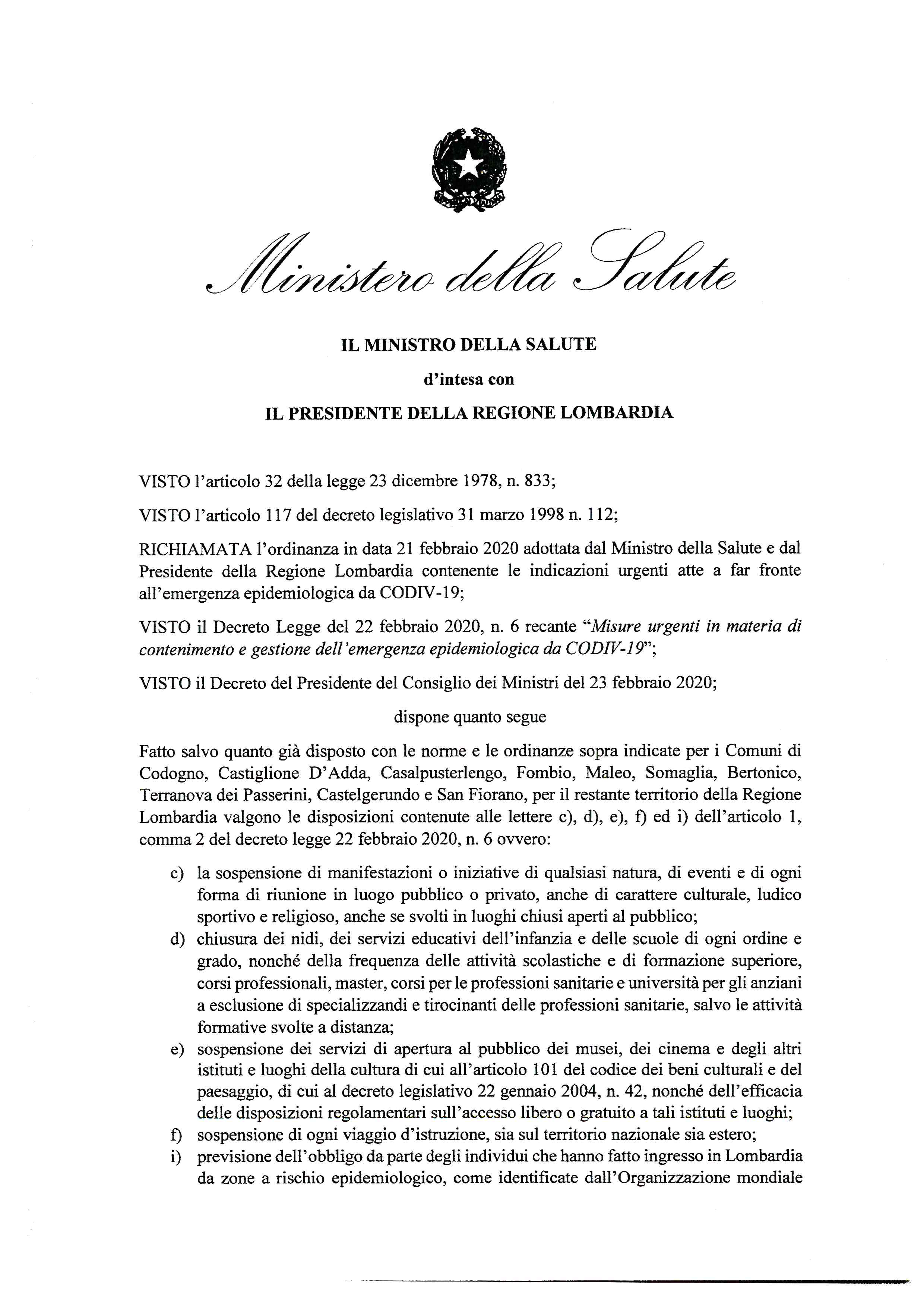 20_02_23 ORDINANZA MINISTERO DELLA SALUTE E RL CORONAVIRUS.pdf.pdf (1)_Pagina_1
