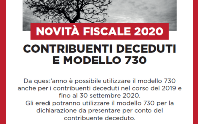 NOVITÀ FISCALE 2020 CONTRIBUENTI DECEDUTI E MODELLO 730