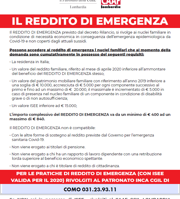 IL REDDITO DI EMERGENZA