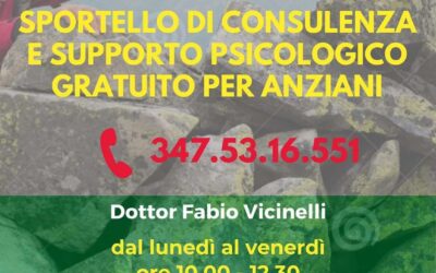 SPORTELLO DI CONSULENZA E SUPPORTO PSICOLOGICO GRATUITO PER ANZIANI