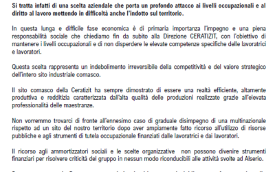 FIOM – Mobilitazione dei lavoratori della CERATIZIT