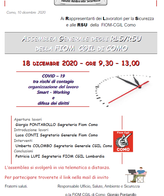 FIOM CGIL DI COMO –  ASSEMBLEA GENERALE DEGLI RLS/RSU