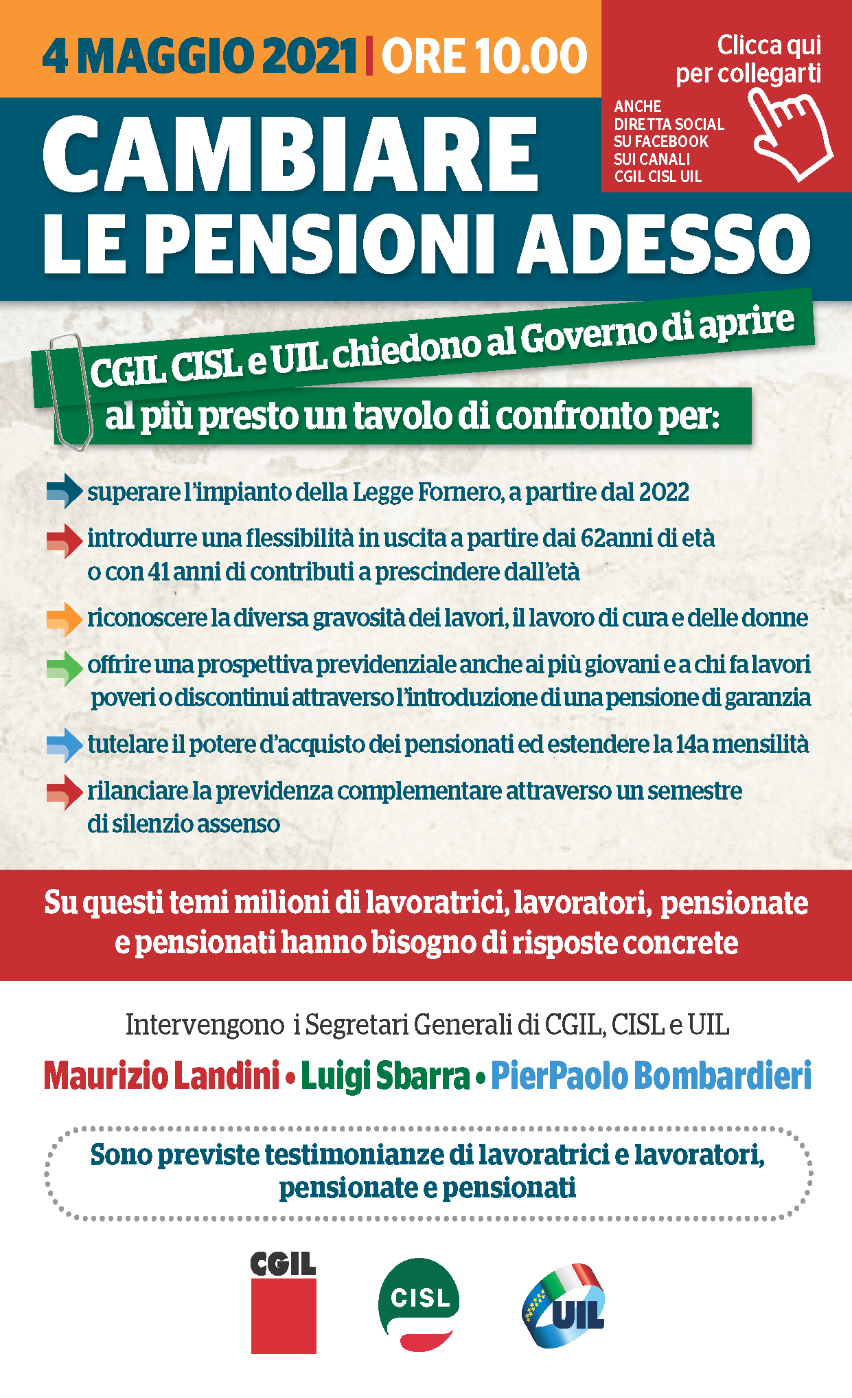 VolantinoPensioni Cgil- Cisl-Uil
