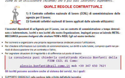 FIOM CGIL COMO – Contratto di somministrazione presso le aziende Metalmeccaniche