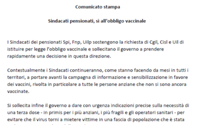 SPI CGIL Como – Sindacati pensionati, sì all’obbligo vaccinale