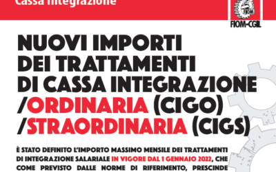 FIOM COMO – NUOVI IMPORTI DEI TRATTAMENTI DI CASSA INTEGRAZIONE