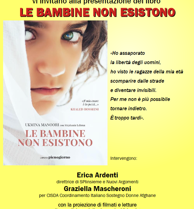 SPI CGIL COMO – presentazione del libro LE BAMBINE NON ESISTONO