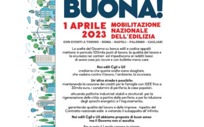 Sabato 1° aprile mobilitazione nazionale lavoratori dell’edilizia. In 800 dalla Lombardia alla manifestazione di Torino