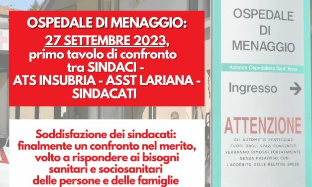 Ospedale di Menaggio, tavolo di confronto