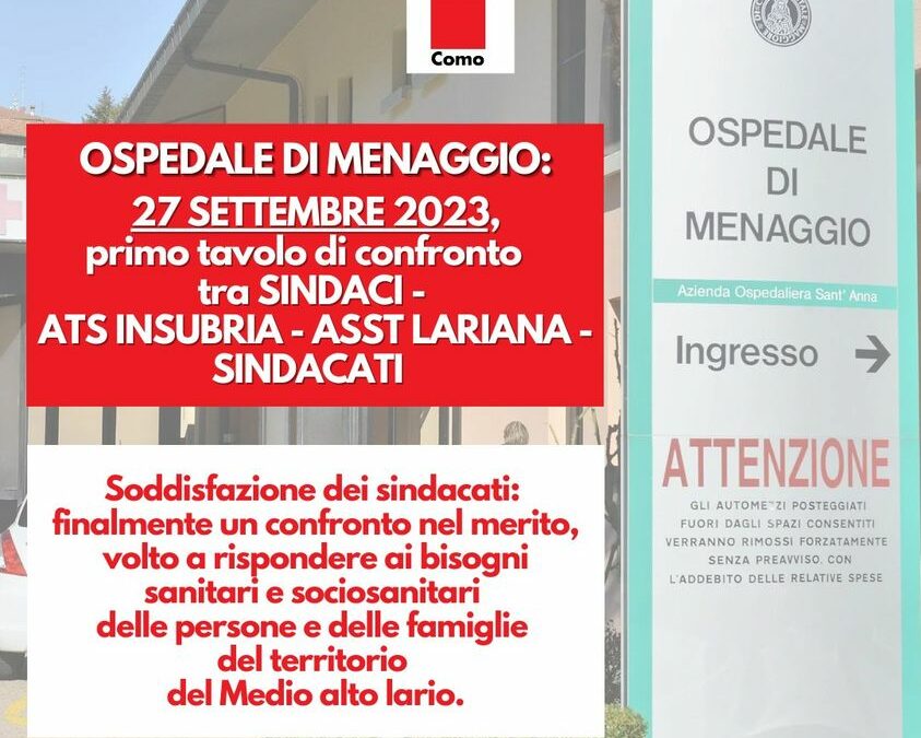 Ospedale di Menaggio, tavolo di confronto