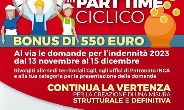 FILCAMS CGIL COMO – Bonus part-time ciclico al via le domande