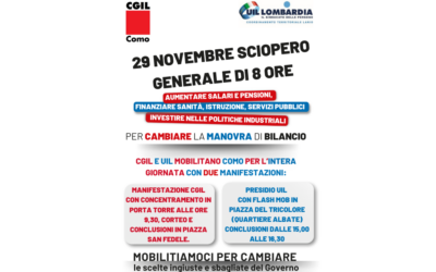 Cgil e Uil, Sciopero generale di 8 ore, venerdì 29 novembre