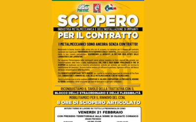 21 febbraio 2025 a Como 8 ore di sciopero unitario delle lavoratrici e dei lavoratori dell’industria metalmeccanica e dell’installazione impianti.