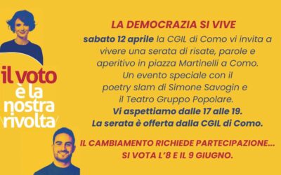aperitivo in piazza Martinelli il 12 aprile per il lancio della campagna referendaria