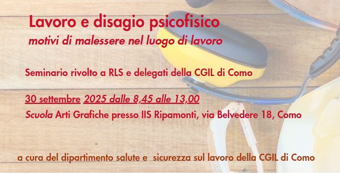 30 settembre assemblea degli RLS CGIL Como