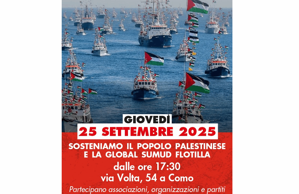 Sosteniamo il popolo palestinese e la Global Sumud Flotilla – presidio 25\09