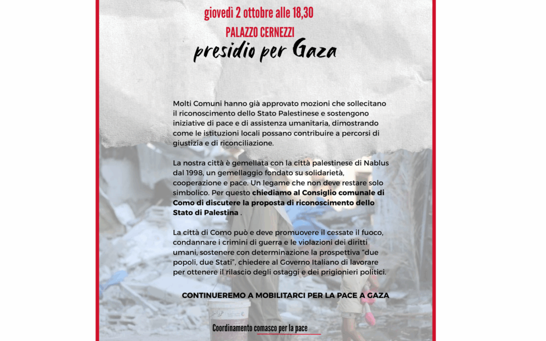 Presidio 2 ottobre davanti alla sede del Comune di Como