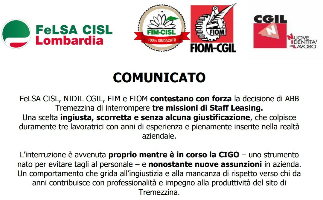 17 novembre 2025, dalle ore 13.00 alle 15.00, presidio davanti ai cancelli di ABB