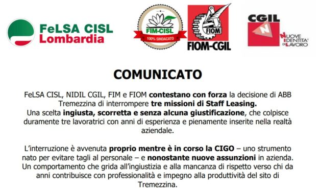 17 novembre 2025, dalle ore 13.00 alle 15.00, presidio davanti ai cancelli di ABB